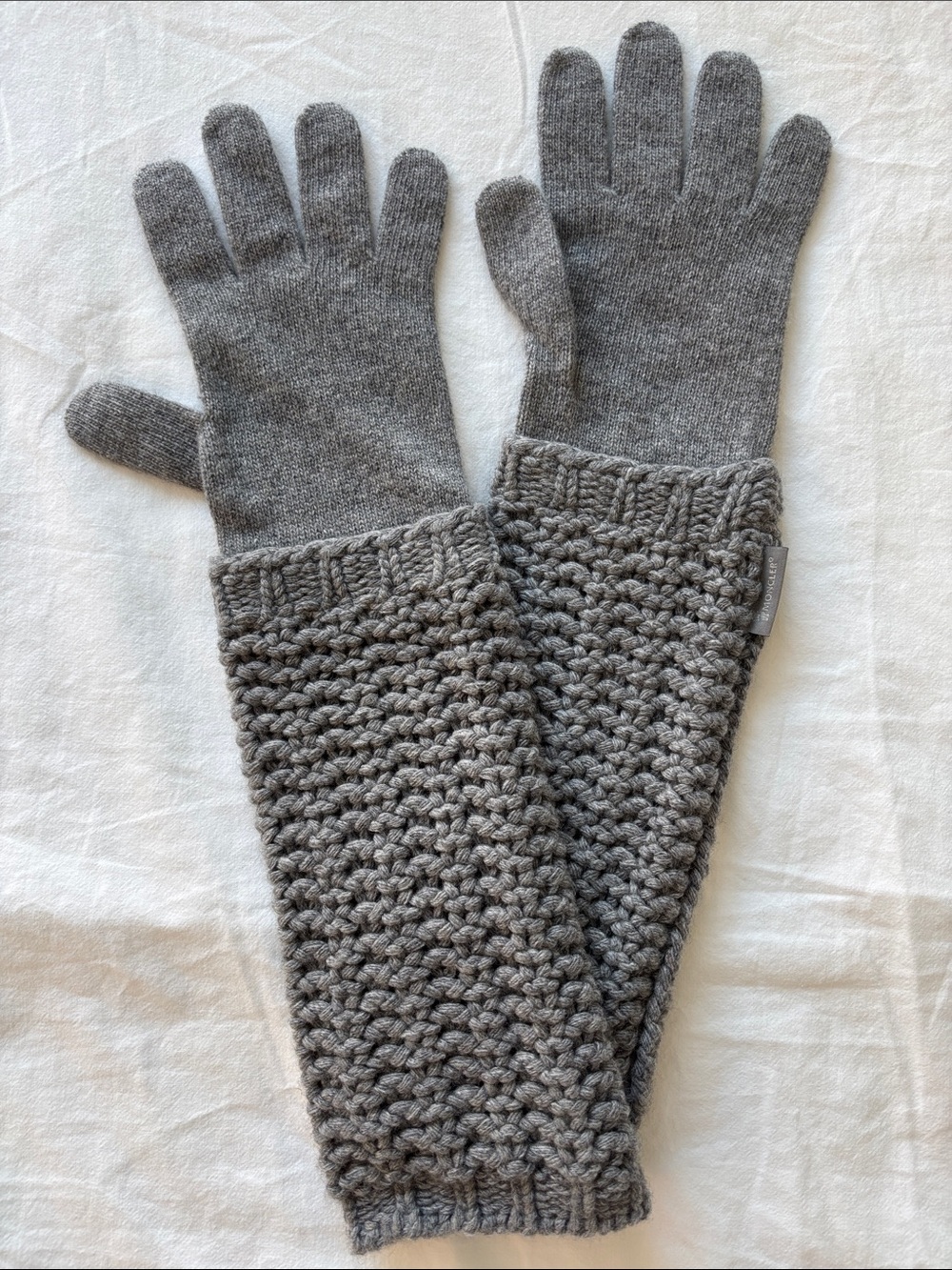 Moncler Long Grey Knit Gloves